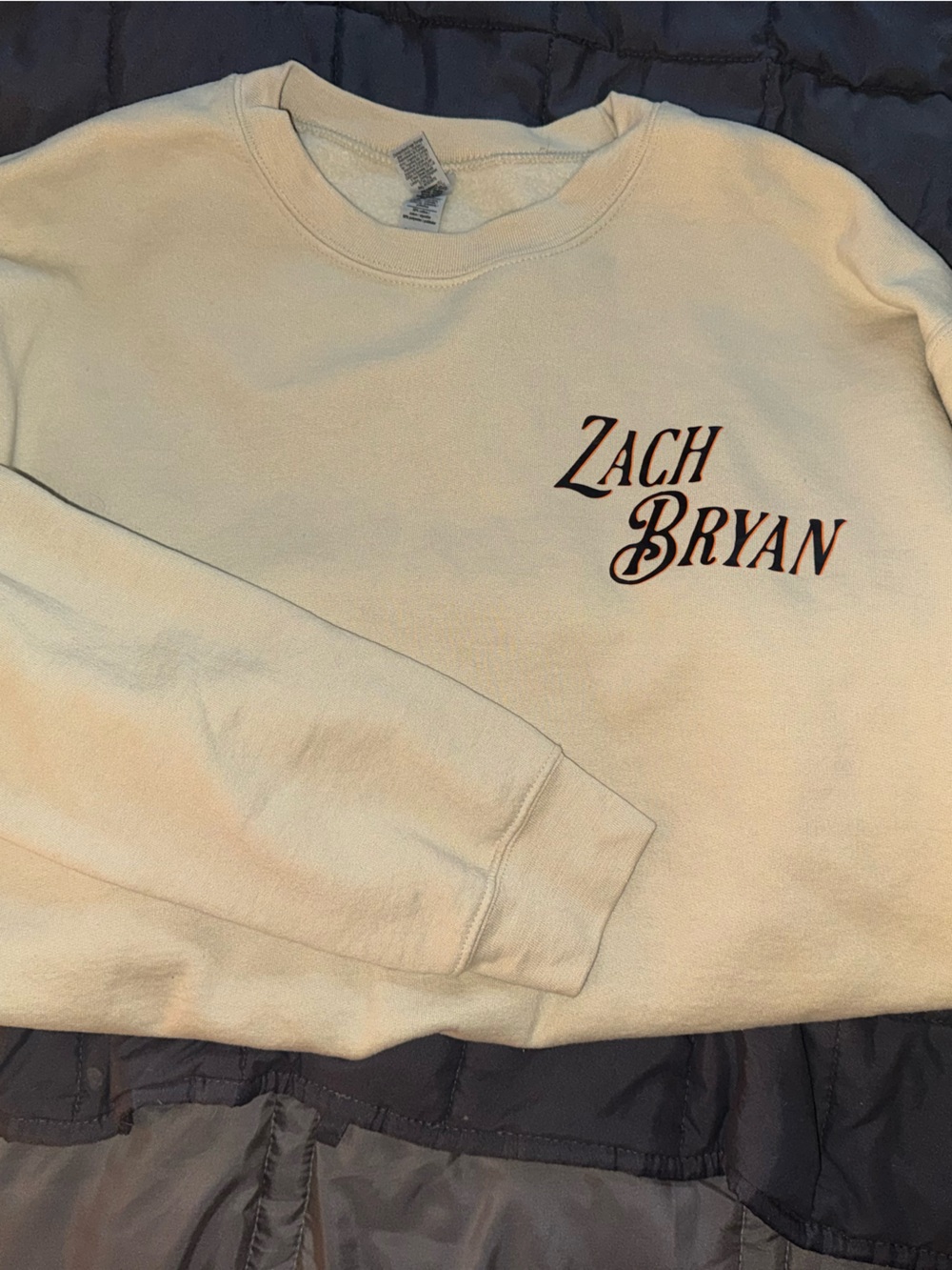 Zach Bryan Logo Cream Crewneck Sweatshirt